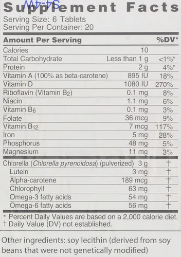 Miniatura 3 de Sun Chlorella 500 mg 120 comprimidos..., 029918015111, 1, 1