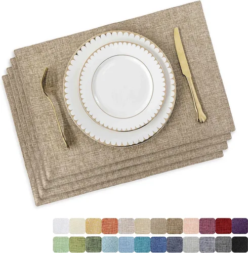 Miniatura 67 de Juego de 6 manteles individuales resistentes al calor para mesa de comedor y cocina de Home Brilliant, manteles individuales para mesa de comedor