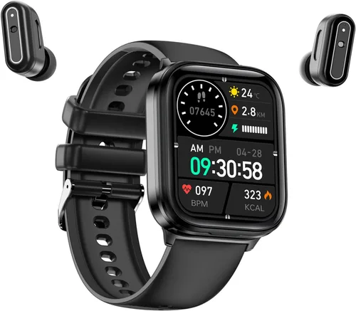 Miniatura 9 de Tuanzi X8S Reloj inteligente 2 en 1 con audífonos, TWS, Bluetooth, monitor de salud, reloj deportivo, rastreador de actividad (X8S-negro)