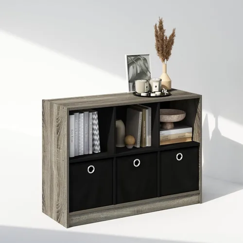 Miniatura 7 de Furinno Organizadores y almacenamiento de armario cúbicos, organizador de armario de 6 cubos con contenedores, almacenamiento de estante abierto
