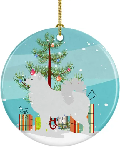Miniatura 71 de Caroline's Treasures Bulldog inglés «Merry Christmas» adorno de cerámica para árbol de Navidad, decoración colgante para el hogar, Navidad, fiestas