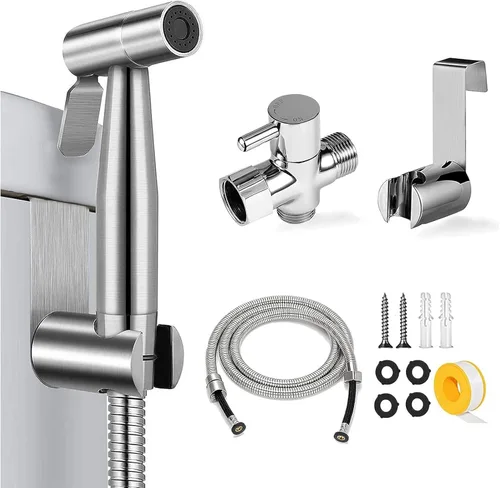 Pulverizador de bidé para inodoro, rociador de bidé de mano, kit de rociador de pañales de tela, ducha de bidé de mano para baño para autolimpieza,