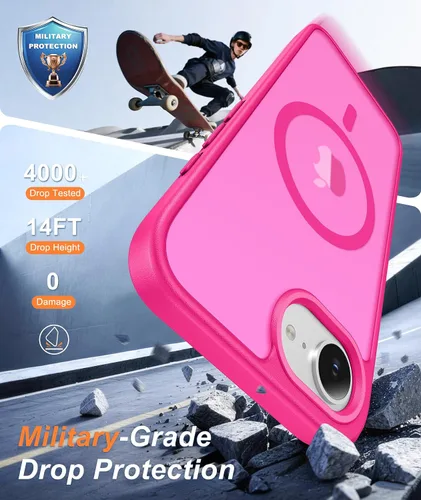 Miniatura 180 de FNTCASE Funda para iPhone 17 Pro: Fundas delgadas translúcidas de color azul claro compatibles con MagSafe, protección completa de la cámara