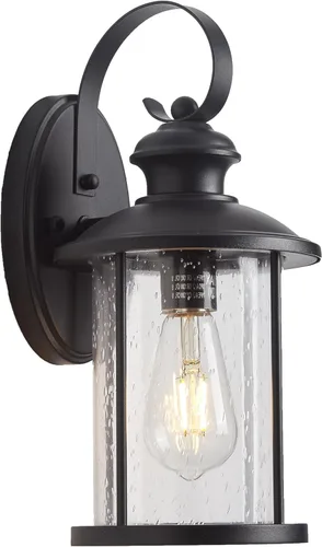Miniatura 16 de MICSIU Luces de Porche de Bronce Frotado con Aceite para Pared Exterior, Lámparas Exteriores Impermeables Estilo Granja con Casquillos E26