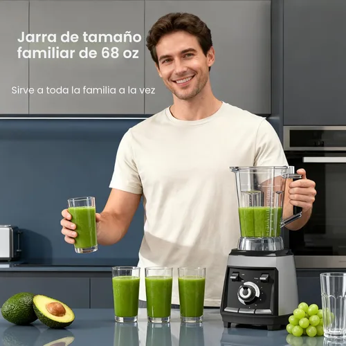 Miniatura 7 de Sakgos Licuadoras para cocina, licuadora de batidos de 1800 W, licuadora profesional de alta velocidad para encimera con cuchillas de acero
