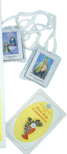 Miniatura 4 de Juego de primera comunión para niñas con libro de misa, rosario, escapulario y alfiler de solapa