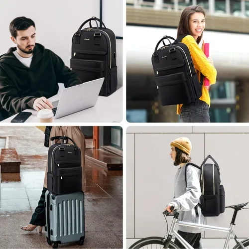 Miniatura 6 de LOVEVOOK - Mochila de computadora portátil para mujeres y niñas, mochila de 15.6 pulgadas impermeable para estudiantes, mochila escolar linda, bolsa