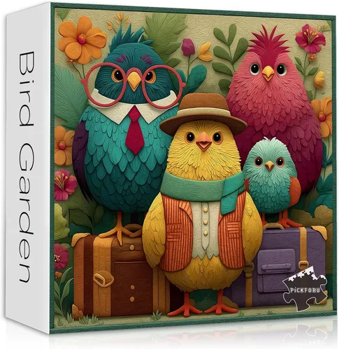 Rompecabezas de Pájaros para Adultos de 1000 Piezas, Lindo Rompecabezas de Edredón de Jardín de Flores de Pájaros, Divertido Rompecabezas Floral con