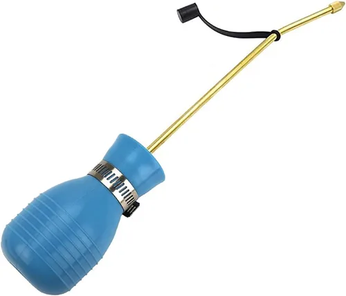 SI FANG Polvo de tierra de diatomeas, pulverizador de bombillas de tratamiento de insectos con tubo largo de cobre, aplicador de polvo de Azul