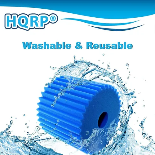 Miniatura 4 de HQRP Filtro de espuma azul (7" x 8 1/2") compatible con aspiradoras centrales Electrolux Aerus Centralux E130A E130B E130F E130G E130J 1590 1590A