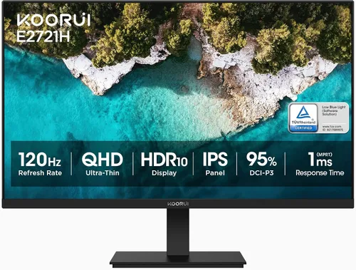 Miniatura 12 de KOORUI Monitor para juegos de 24.5 pulgadas, 1ms, monitor de 320Hz, HDR400, DCI-P3 95%, pantalla IPS, compatible con Adaptive Sync, altura vertical