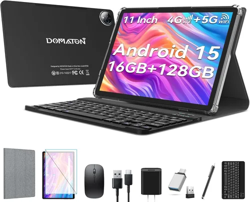 Tablet de 11 pulgadas, tableta Android 15 2026 con 16 GB de RAM 128 GB ROM 1 TB expandible Octa-Core, tabletas WiFi 5G, tabletas 2 en 1 con teclado