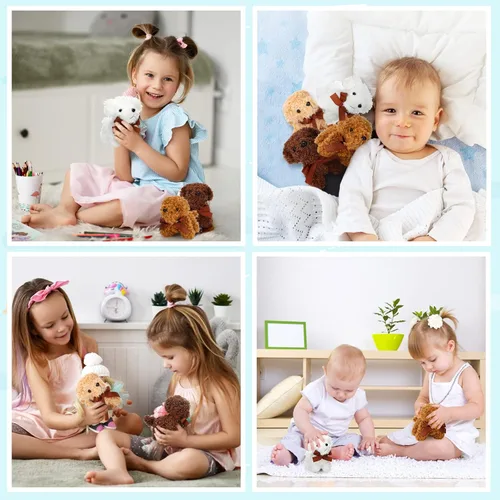 Miniatura 3 de Liliful 40 Piezas 12.7 cm Mini Perros de Peluche Perro Pequeño de Peluche en Masa Juguete de Peluche Adopta un Perro Favores de Fiesta Animal