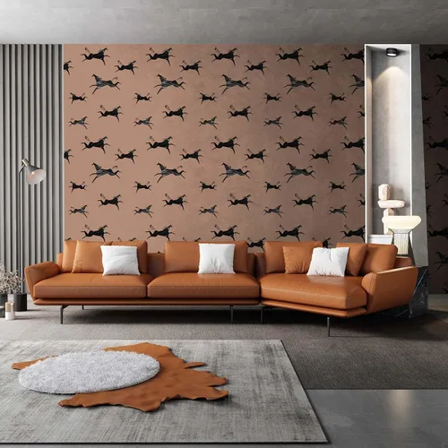 Miniatura 6 de Papel tapiz autoadhesivo con patrón de caballos de animales vintage, papel de contacto para habitación de niños, armarios, estantes, cajón, forro