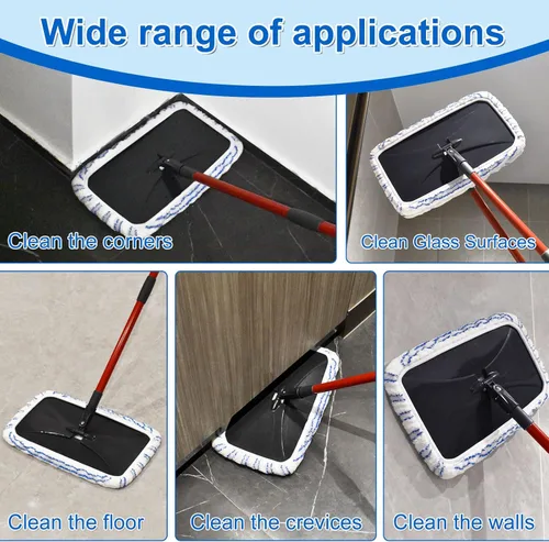 Miniatura 7 de Microtrapos de microfibra planos para limpieza de pisos Ocedar para pisos de madera y más, trapo plano de superficie grande para polvo con 2 Azul