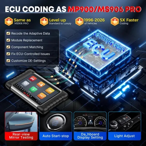 Miniatura 3 de Escáner Autel MaxiPRO MP808BT PRO 2026, 2 años de actualización con 11 adaptadores OBD, función como MaxiSYS MS906 PRO MS906MAX MP900BT, hasta