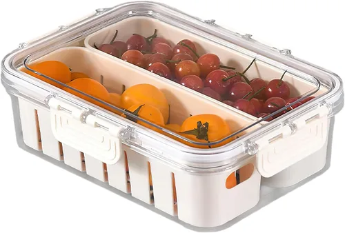 Miniatura 8 de Contenedores organizadores para refrigerador, contenedores de almacenamiento de alimentos con tapas, contenedores de almacenamiento de frutas