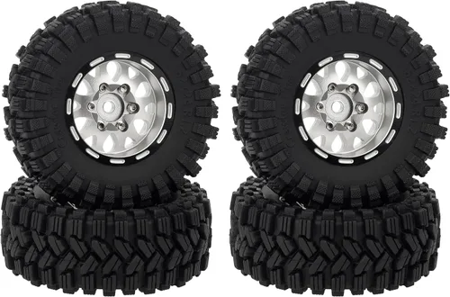 Miniatura 8 de MEUS RACING Juego de ruedas Beadlock 1.2 con llantas de latón para TRX4M SCX24 FCX24 AX24 1/24 1/18 RC Crawler Car, negativo 4mm 42g