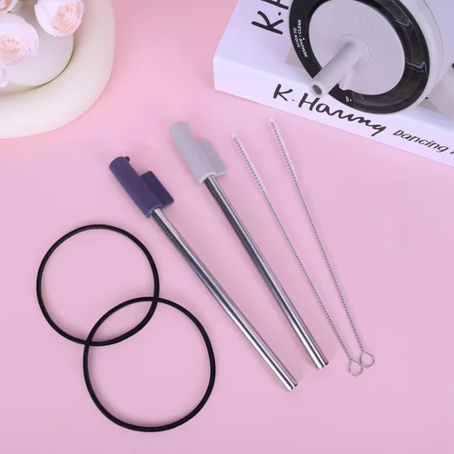 Miniatura 8 de Jetstop Kit de popote compatible con Brumate Era de 40 onzas, 2 popotes de acero inoxidable con conectores de popote de silicona, anillos de sellado