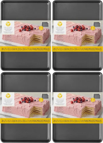Miniatura 7 de Wilton Easy Layers - Bandeja rectangular para tartas, juego de 2 bandejas para hornear, acero
