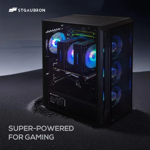 Miniatura 2 de STGAubron PC para juegos de doble CPU, Intel i7 Xeon E5 dual hasta 3.7GHz, Radeon RX 580 8G, 16G DDR4, 512G SSD, WiFi 6, BT 5.0, ventilador RGB x 4