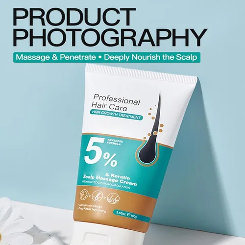 Miniatura 8 de Crema de masaje de cuero cabelludo de minoxidil al 5 % para el crecimiento del cabello, crema de minoxidil profesional, rápido crecimiento y 2 pzas