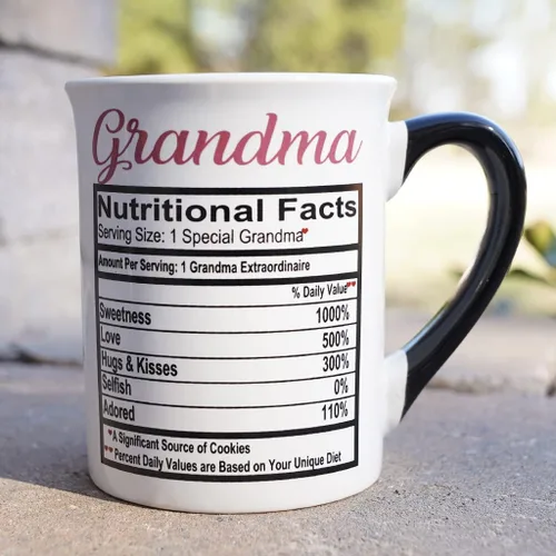 Miniatura 6 de Cottage Creek Taza de café para abuela, taza de café grande de cerámica con datos nutricionales de 16 onzas para abuela, regalos de cumpleaños
