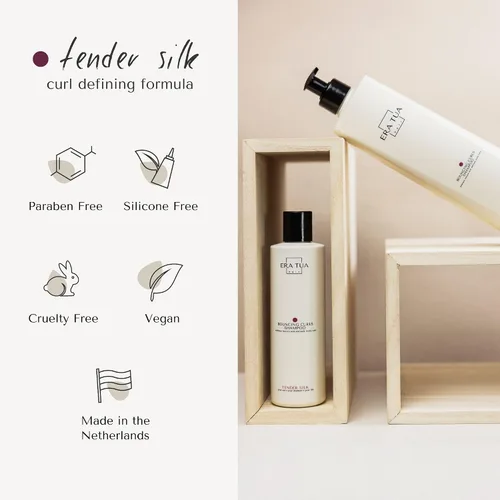 Miniatura 5 de Tender Silk Bouncing Curls Shampoo Fabricado y formulado en Holanda Cuidado para mejorar el cabello rizado Elegante aroma floral y afrutado