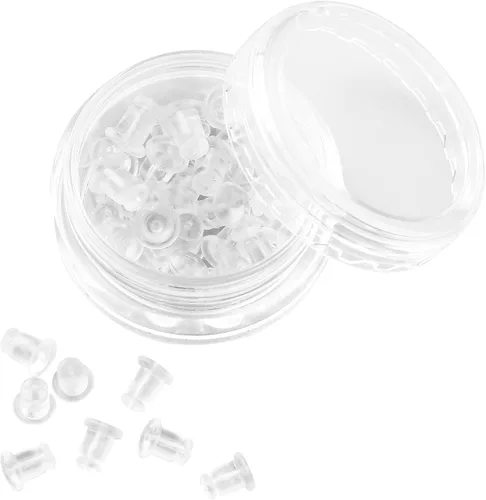 Respaldos de Aretes de Goma Suaves y Transparentes para Aretes de Botón Respaldos de Aretes de Silicona Hipoalergénicos Tope de Repuesto para