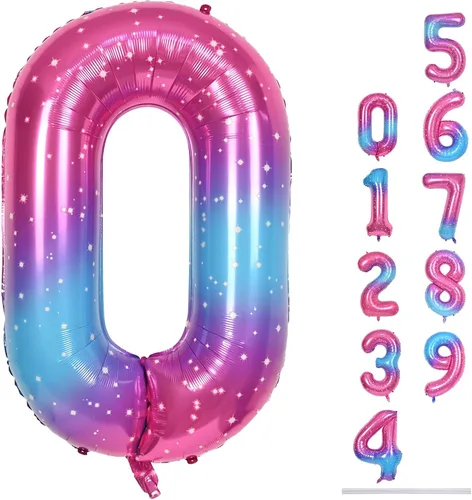 Miniatura 156 de Globo dorado champán con el número 5, globos de aluminio autoinflables grandes de 40 pulgadas del 0 al 9, globo de helio digital 5 dorado claro