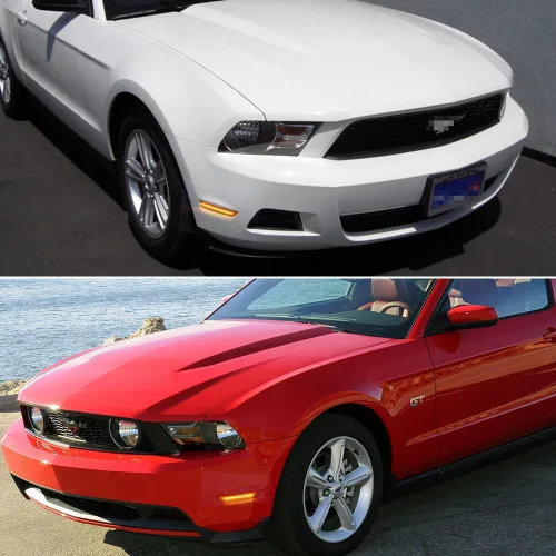 Miniatura 4 de Para Ford Mustang 2010, 2011, 2012, 2013, 2014 Luces de Marcador Lateral de Parachoques Delantero y Trasero, Luces LED Ámbar y Rojas, 4 piezas