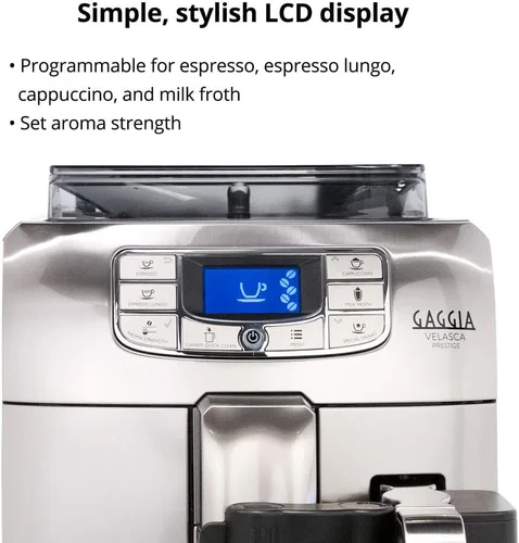 Miniatura 4 de Gaggia Velasca Prestige - Máquina de café expreso, acero inoxidable, 54 onzas