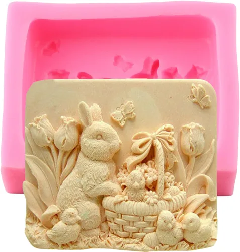 Miniatura 7 de Mujiang Pastel de conejo de Pascua que decora moldes de silicona para fondant de chocolate de azúcar
