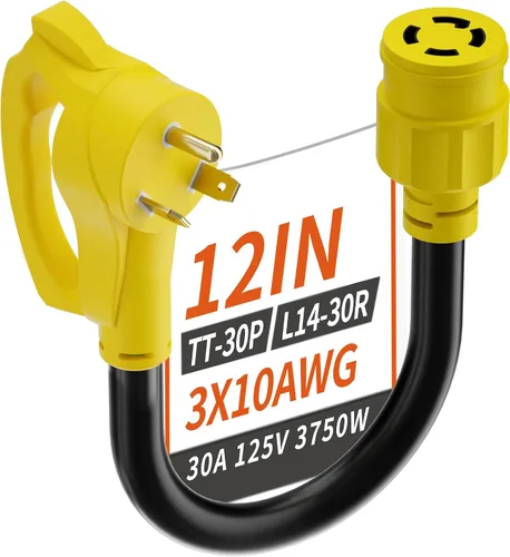 Miniatura 9 de PlugSaf Cable adaptador de generador RV de 3 clavijas de 15 amperios a 30 amperios, enchufe macho NEMA 5-15 a enchufe hembra NEMA L5-30, cable