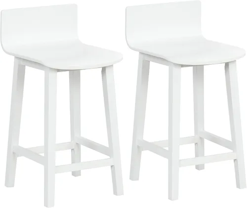 Miniatura 11 de Giantex Juego de 2 taburetes de bar de 24.5 pulgadas, taburetes de bar de altura de mostrador con respaldo bajo y reposapiés, sillas de comedor