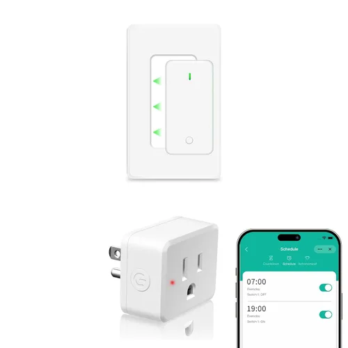 Miniatura 32 de NineLeaf Interruptor de salida remoto inalámbrico, interruptor de lámpara remoto, interruptor decorativo de enchufe de luz de encendido y apagado
