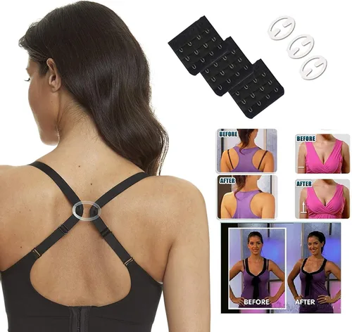 Miniatura 4 de Hofish - Paquete de 3 corpiños de maternidad de lactancia sin costuras de busto completo XXL con extensores y clips adicionales de corpiño