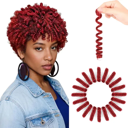 Miniatura 14 de BECUS Extensiones de cabello corto y rizado con trenzas de ganchillo para mujeres negras, paquete de 3 extensiones de cabello rizado de 10 pulgadas