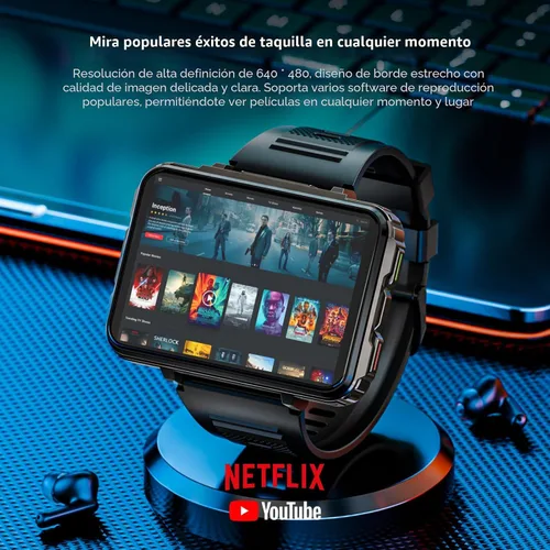Miniatura 7 de LOKMAT Reloj inteligente con tarjeta SIM 4G, 4 GB+64 GB Android Smartwatch teléfono, 2.4 pulgadas, pantalla grande, reloj deportivo de 1500 mAh