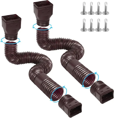 Miniatura 11 de Ogutter Extensiones de bajante de canalón de lluvia, extensor de bajante para drenaje de agua de lluvia flexible, tubo de extensión de drenaje