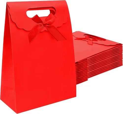 Miniatura 9 de Bolsas de regalo Patdefie con asas tamaño pequeño 7×4×10 pulgadas 16 piezas tamaño mediano para cumpleaños, fiesta, recuerdo, boda, aniversario