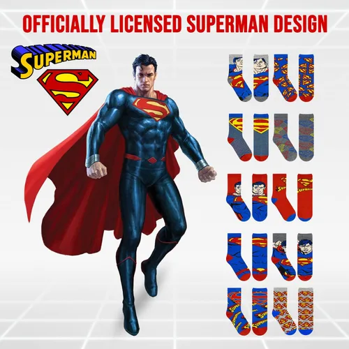 Miniatura 3 de DC Comics Calcetines para niños, paquete de 10 calcetines para niños, calcetines para niños pequeños con The Batman, Superman, Wonder Woman y Flash