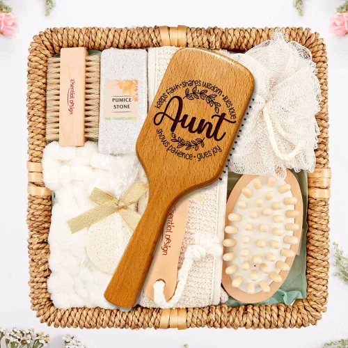 Miniatura 4 de Regalos para tía, cepillo de pelo personalizado, peine de madera natural, aniversario de boda, feliz día de la madre, día de San Valentín