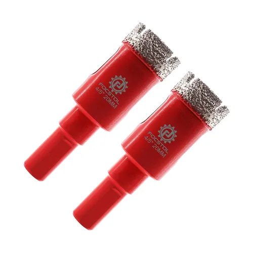 Miniatura 16 de FOCSTOL Broca de núcleo de diamante, 2 piezas de sierra de diamante de 1-1/2 pulgadas (1.496 in) con vástago triangular para azulejos de porcelana