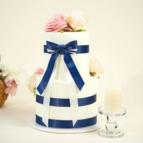 Miniatura 5 de Cinta de satén azul marino, 1 pulgada x 25 yardas, rollo de cinta de satén de doble cara para envoltura de regalos, decoración de boda, ramo