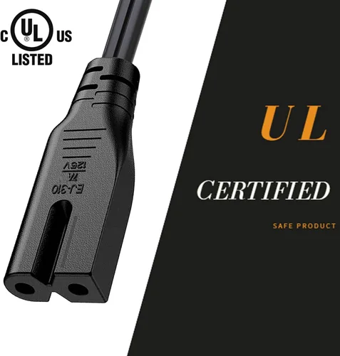 Miniatura 5 de Cable de alimentación polarizado extra largo de 6 pies para Vizio-LED-TV Smart-HDTV E-M-Series Barra de sonido Adaptador de 2 ranuras-AC-Cable