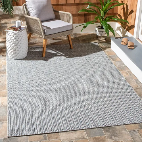 Miniatura 33 de SAFAVIEH Alfombra Lavable para Exteriores Colección Courtyard - Pasillo de 2'3" x 6'7", Azul Marino y Gris, No Desprende Pelusa y Fácil Limpieza