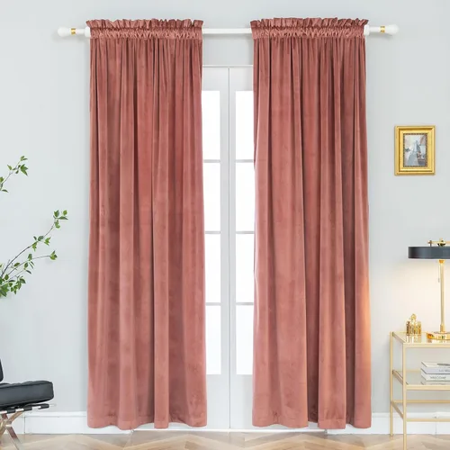 Miniatura 11 de PLEASANT BOULEVARD Cortinas de terciopelo [2 paneles] elegantes para sala de estar, dormitorio, cuarto de bebé, cortinas para oscurecer