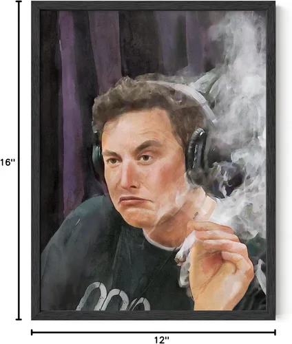 Miniatura 8 de HAUS AND HUES Póster de Elon Musk - Divertido arte de pared Trippy, póster genial para dormitorio de chicos, arte meme para sala