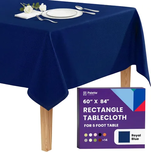 Miniatura 140 de Gee Di Moda - Mantel rectangular de 60 x 84 pulgadas – Mantel rectangular de poliéster lavable para mesa de 5 pies